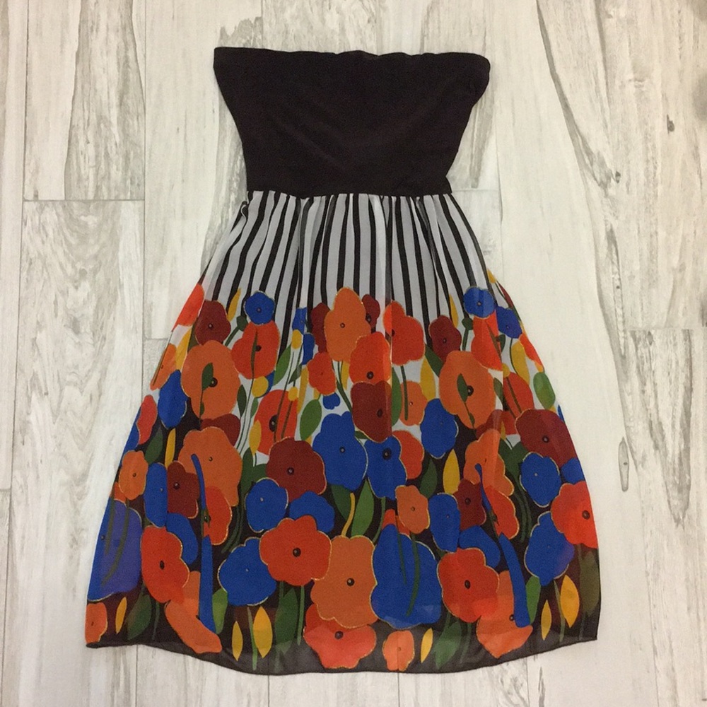 Charlotte Russe strapless floral dress